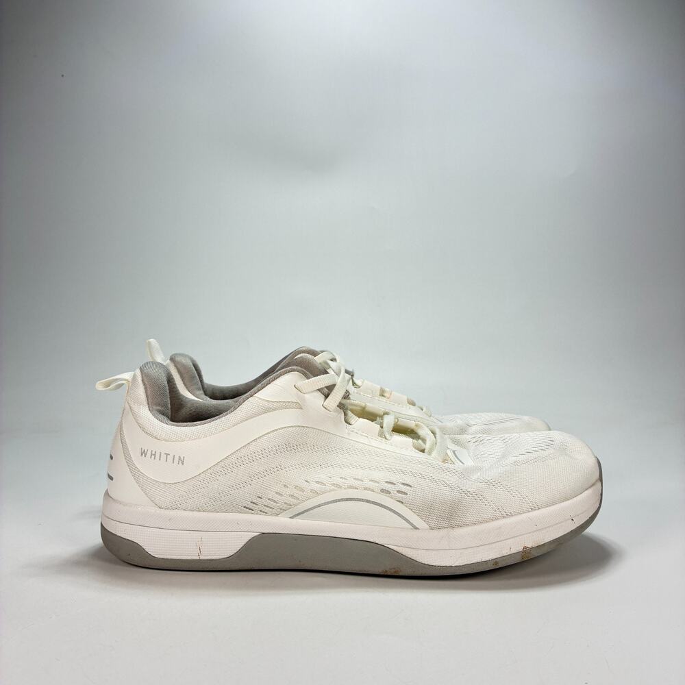 WHITIN White Grey Lace Up Wide Toe Box Road Running Shoe Womens Sz US 8.5 EU 39